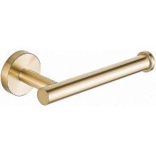 Metal toilet paper roll holder-brushed brass & steel construction