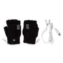 Guanti riscaldati USB, elettrici, a mezza mano, a doppia faccia, caldi, ideali per laptop, per uso interno ed esterno.