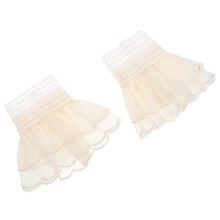 Manches de chemise décoratives en tissu blanc, 1 paire avec dentelle