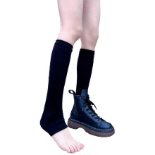 Dames, meisjes, studenten, grappige beenwarmers Harajuku zwart-wit gestreepte beenbedekking winter kniehoge lange sokken zonder voetjes witte
