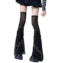 Women's Sheer Mesh Leg Warmers Long Thigh High Socks Punk Skull Leg Warmers Boot Cuffs Summer Thin Leg Sleeves Gifts