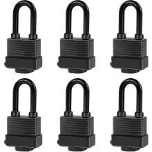 Wide 1-9/16inch padlocks 6pcs waterproof for outdoor use