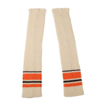 Women Fashion Leg Warmers Stripe Knit Long Leg Socks Warm Students Girls 90s Boot Socks Party Casual Y2K Streetwear Gift Gray