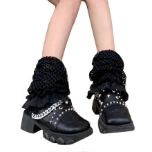 Schattige beenwarmers voor dames, Harajuku Japanse Lolita laarssokken, dunne zomerse enkelsokken, baggy losse beenbedekkende sokken, wit