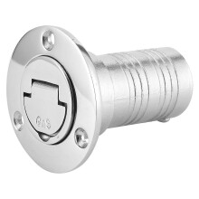 Brandstofvulopening voor boten, jachten en caravans met sleutelloos deksel en bevestigingsmateriaal van 316 roestvrij staal (50 mm).