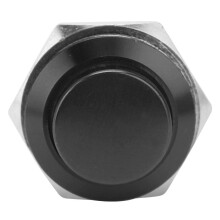 Interrupteur à bouton-poussoir en métal étanche en acier inoxydable à réarmement automatique normalement ouvert 16 mm 220 V (noir)