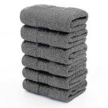 Set di 6 asciugamani da bagno grigio scuro, 100% cotone pesante, per la casa.