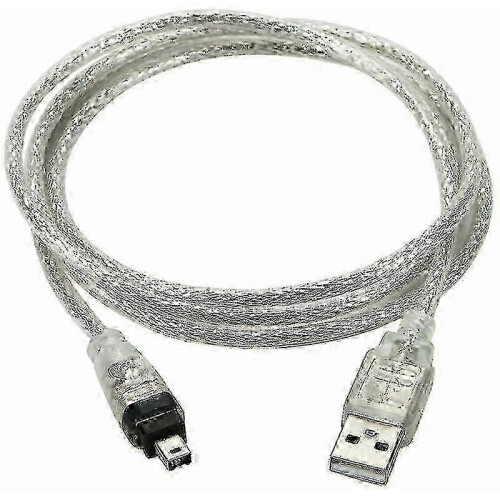 Data transfer cable for Sony DCR-TRV75E DV recorder, 4-pin Firewire to USB