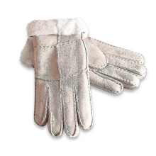 Womens Merino Sheepskin Gloves - Soft Suede Turnover Cuff 321-100