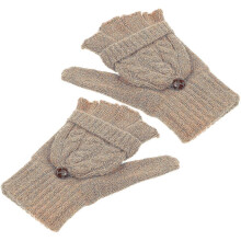 Semi Finger Gloves Women Gloves Fingerless for Keeping Hands Warm Brown
