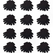Guanti termici unisex - 12 paia di guanti invernali elasticizzati neri per uomo e donna, taglia unica.