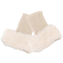 Beige Acrylic Fiber Boot Cover Warm Shoes Accessory for Women's Chic Leg Warmers One Size
