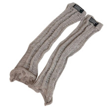 Gebreide winterse beenwarmers, lange sokken, laarsmanchetten, gebreide leggings, kousen, holle kniewarmers, mouwen, bruin
