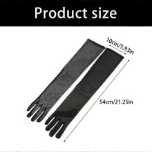 Damen-Stretchhandschuhe, 54 cm lang, aus weichem Polyester, transparent, elegantes Accessoire f??r Hochzeiten, Partys und Alltag, rosa
