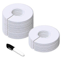 30 stuks witte ronde kledingrekverdelers met 1 markering (buitenmaat 3,5 inch, binnenmaat 1 inch).