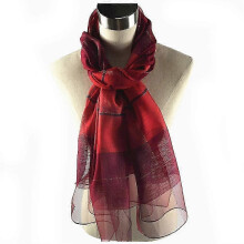 Organdy Long Scarf Colorful Shawl Silky Neck Wrap for Lady