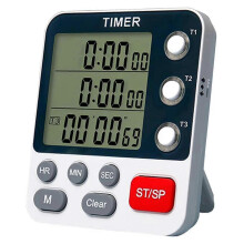 Keukentimer met aftel- en optelfunctie en knipperend alarm voor het bakken.