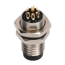 M8 Luchtvaart 8-pins stekkerconnector Waterdichte messing vernikkelde behuizing voor vrouwelijke contactdoos