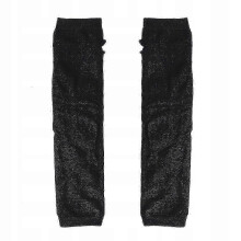 Winter Long Sleeve Knitted Shoulder Gloves With Thumb Hole Black 25-26