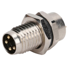 M8FP4 Nadelbuchse 4-poliger M8-Stecker IP67 Rückseitig montierte Epoxidharzversiegelung