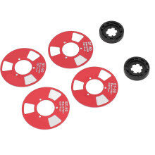 DIY-Tonbandgerät im Retro-Stil, leere Metallspule mit 4 Spulen und 2 Rädern für Musikaufnahmen, Rot