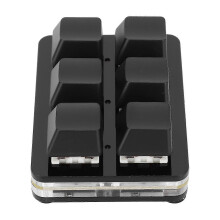 Mechanical Gaming Keyboard 6 Keys DIY Programmable Red Switch Small USB Wired RGB Mechanical Keyboard for Game Office Black
