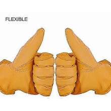 Guanti in pelle isolanti Heatrac, guanti da motociclista vintage da uomo con design ergonomico e polsino arricciato, vera pelle bovina per l'inverno