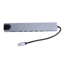 Multifunktionale Dockingstation mit mehreren Ports aus Aluminiumlegierung, USB-C-Hub mit hoher Übertragungsgeschwindigkeit für Laptops