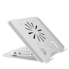 Laptop-Kühlständer 17 Zoll, Aluminiumlegierung, höhenverstellbar, faltbar, tragbar, mit USB-Anschluss und Lüfter