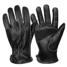Vintage Motorcycle Gloves, Ergonomic Design Genuine Cow Leather Work Gloves with Thick Leather for Wear Resistance, Anti-Skid Palm Patches for