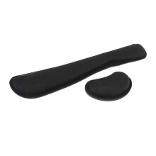 Juego de almohadillas reposamuñecas de espuma viscoelástica con gel para teclado y ratón, soporte para la muñeca, ligero, negro.