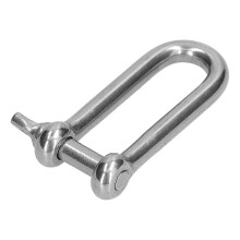 Lange D-sluiting van 304 roestvrij staal, rechte ankerschroefpen, ketting-, staalkabelconnector, 10 stuks M6