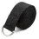 Black 8' Cotton Yoga Strap with Metal D-Ring 1