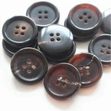 Horn Buttons for Blazers and Suits, 22-Piece Set in Natural Brown, 15mm and 20mm Sizes