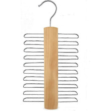 Houten stropdassenrek, stropdas- en riemhanger, kastorganizer en opbergrek met antislipclips, 20 haken, 360 graden draaibaar.