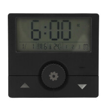 LED elektronische klok met tijd, datum, week, temperatuur en alarmfunctie, digitale wekker voor woonkamer, kantoor en slaapkamer, zwart.
