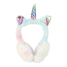 1 unidad de orejeras de peluche con diseño de unicornio de dibujos animados, cubiertas cálidas para las orejas y protectores auditivos.