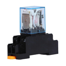 Relés de potencia electromagnéticos LY2NJ de 8 pines con base de zócalo e indicador luminoso para motores. Relés industriales 10AAC220V