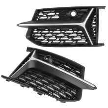 Glanzend zwart honingraatgaas voor mistlampgrilles in RS6-stijl, geschikt voor A6, C8 en S6 2019 2020 (matzwart, mat chroom).