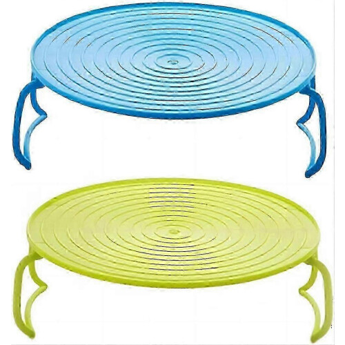 Kitchen Microwave Steaming Rack Set - Foldable Tray and Plate Holder for 2