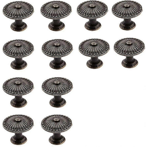 Pomelli per mobili vintage in bronzo - 12 pezzi Maniglie per cassetti e comò 1
