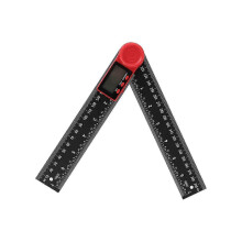 Digitaler Winkelmesser 2-in-1, Kunststoff, leicht, praktisch, schwarz, digitaler Winkelmesser, 200 mm