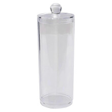 Container voor gezichtsmake-up, ronde dispenser voor wattenschijfjes met deksel, transparante acryl dispenser.