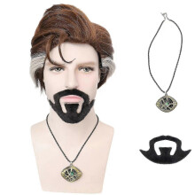 Halloweenpruik, Comic-Con cosplaypruik, Dr. Stephen Strange pruik, kostuums met baard, Benedict rollenspel voor volwassenen, 3-delige set