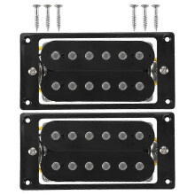 2 stuks (1 set) zwarte humbucker dubbele spoel elektrische gitaar elementen + frameschroef