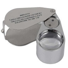 Juweliersloep, 40x vergroting, gemaakt van metaal, opvouwbare loep met led- en uv-licht, loep voor diamanten, sieraden, munten en postzegels.