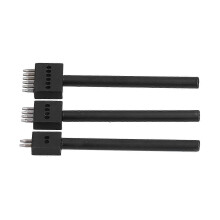 3-delige set leerperforatiegereedschap met zwarte tanden, duurzaam, snel en gemakkelijk te gebruiken voor doe-het-zelf leerbewerking (5 mm).