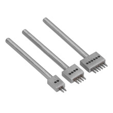 3-delige set leerperforatiegereedschap met zilverkleurige tanden, duurzaam, snel en gemakkelijk te gebruiken voor doe-het-zelf leerbewerking (4 mm).