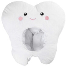 Cappello di Carnevale in peluche a forma di dente, copricapo per spettacoli teatrali, bianco, 43,00 x 42,0 cm, 1 set
