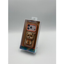 Nimmy Cool &amp; Cute 2.0 Bear Case with MagSafe Stand for iPhone 17 Pro 6.3" Brown Orange - N-YJKM-CXZJZH-IP17-PRO-011-B